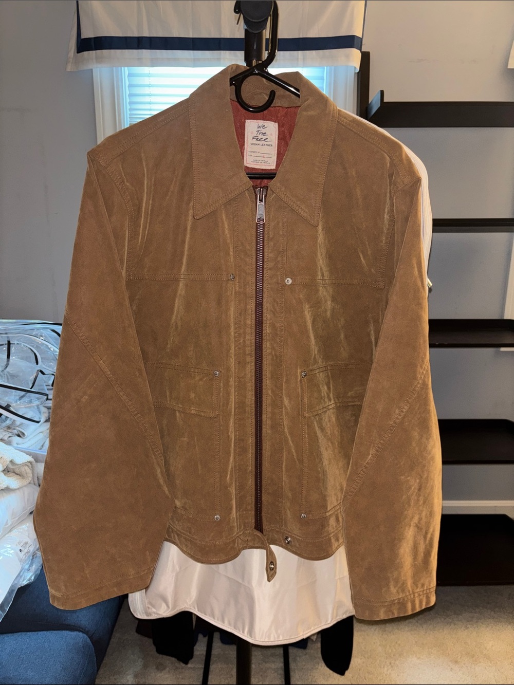 We The Free Women's Suede Bomber Jacket in Tan